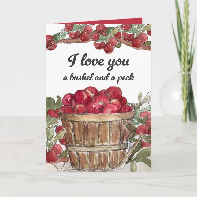 I Love You Bushel And Peck Apples Fruit Kort (Framsida)