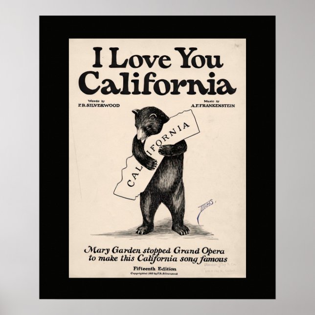 I Love You California Bear Poster (Framsidan)