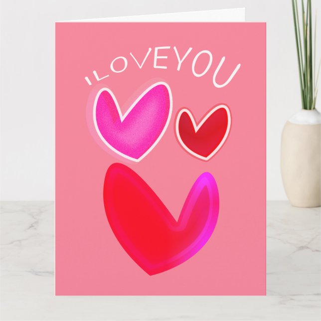 "I Love You" card. Kort (Framsida)