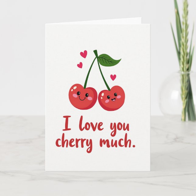 I Love You Cherry Much Card Kort (Framsida)