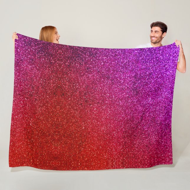 I love you chic pink glitter background fleecefilt (På plats)