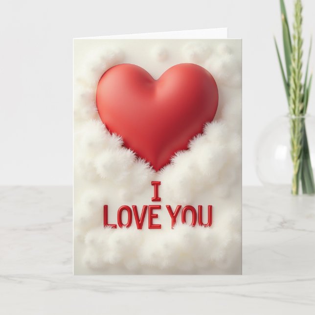 I Love You Cloud Heart Card Kort (Framsida)