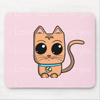 I Love You, Cute Caramel Cat Illustration Art Prin Musmatta