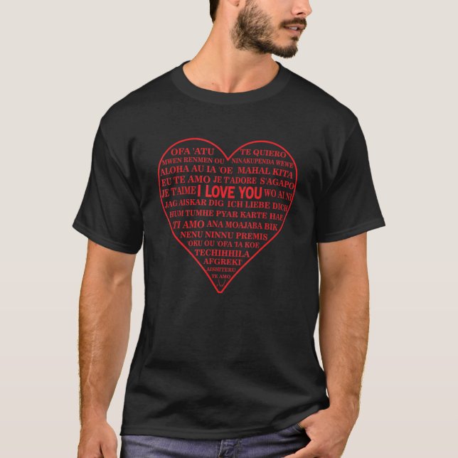 I Love You Different Languages Multicultural World T Shirt (Framsida)