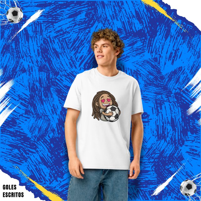 I love you football, woman with dreadlocks t shirt (Skapare uppladdad)