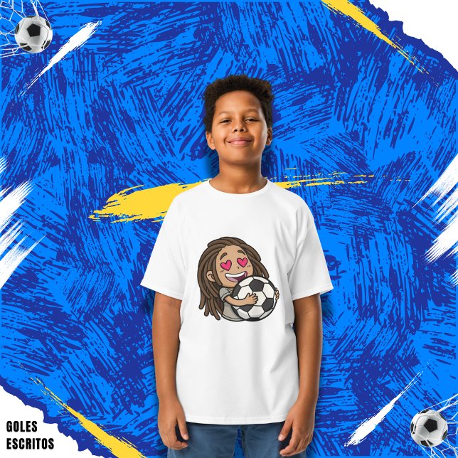 I love you football, woman with dreadlocks t shirt (Skapare uppladdad)
