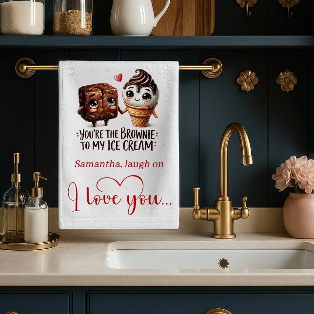 I Love You Gift Funny Food Valentine Towel Kökshandduk (I Love You Gift Funny Food Valentine Towel)
