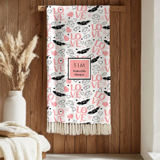 I Love You Gift Personalized Valentine Heart Throw Fleecefilt