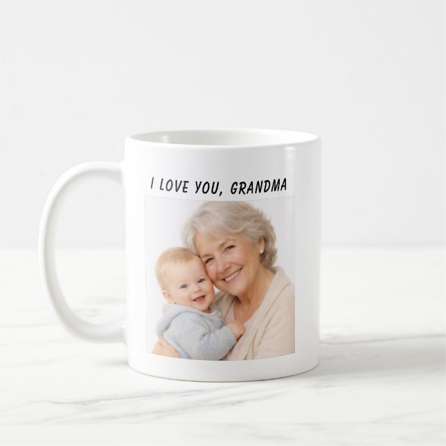 I Love You Grandma Mug | Grandparents Day Kaffemugg (Vänster)