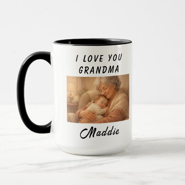 I Love You Grandma Mug | Grandparents Day Mugg (Vänster)