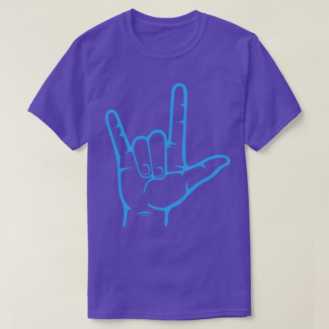 I Love You Hand Sign American Sign Language 20 T Shirt (Design framsida)