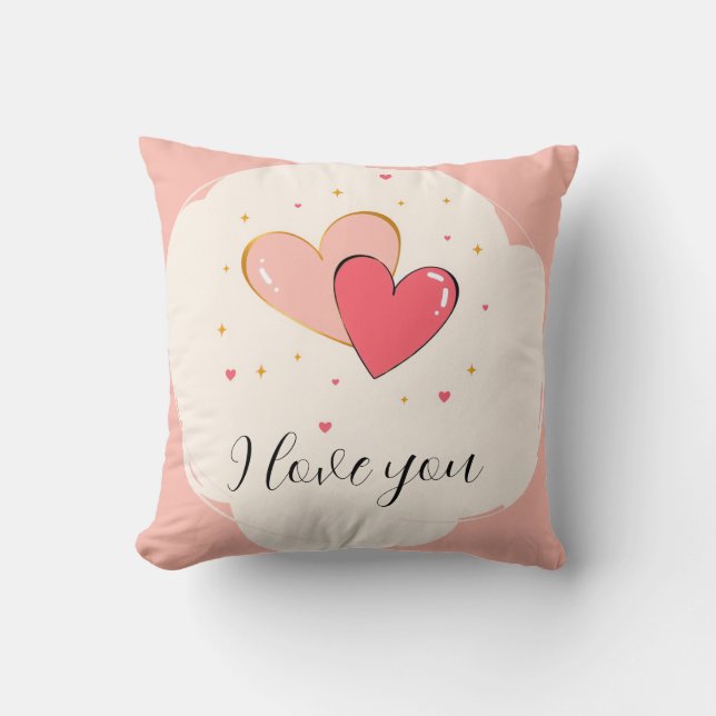 “I Love You” Heart design Kudde (Framsida)
