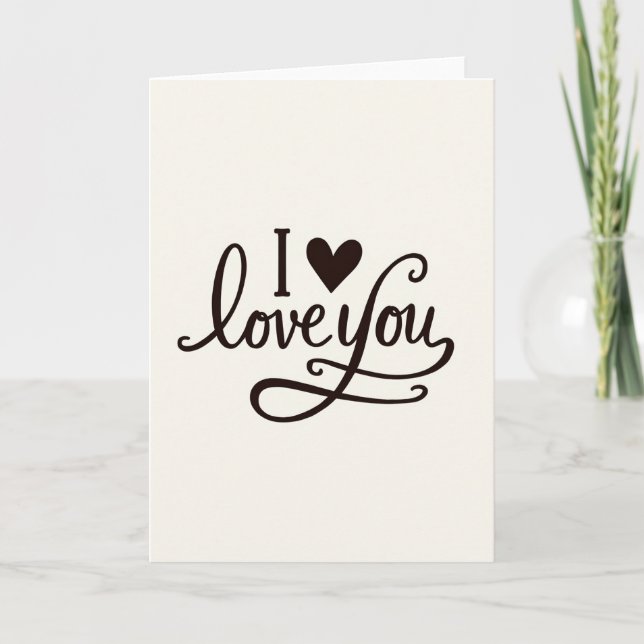 I Love You Heart Simple Card Kort (Framsida)