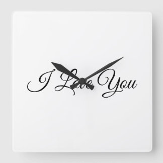 I Love You Horloge en Acrylique Fyrkantig Klocka