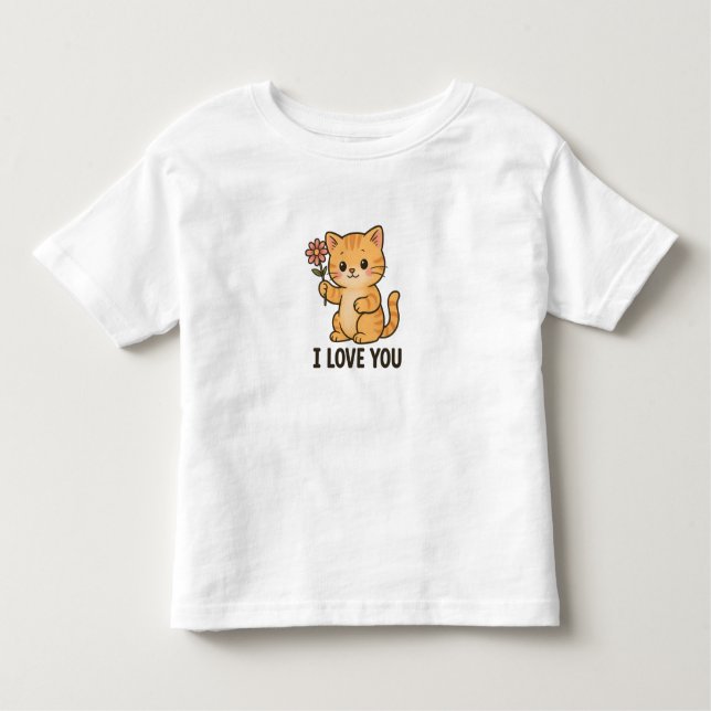 I Love You Kitten T Shirt (Framsida)