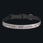 I love you. marry me? bold text brocade dog collar halsband husdjur<br><div class="desc">Now with bolder text!   Unique way to propose while walking the dog or if you give a new pet as a proposal. I love you. Will you marry me please say yes has a brocade looking background.</div>