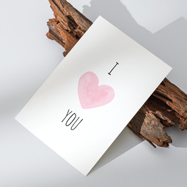 I love you. Minimal cute pink heart Valentines day Julkort (Skapare uppladdad)