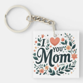 I Love You Mom - Floral Wreath Heart