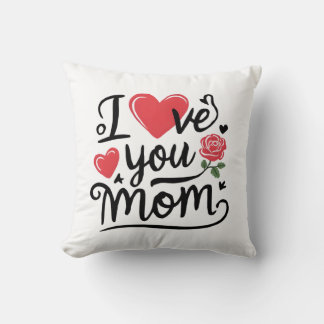 I Love You Mom Heartfelt Kids Design Kudde