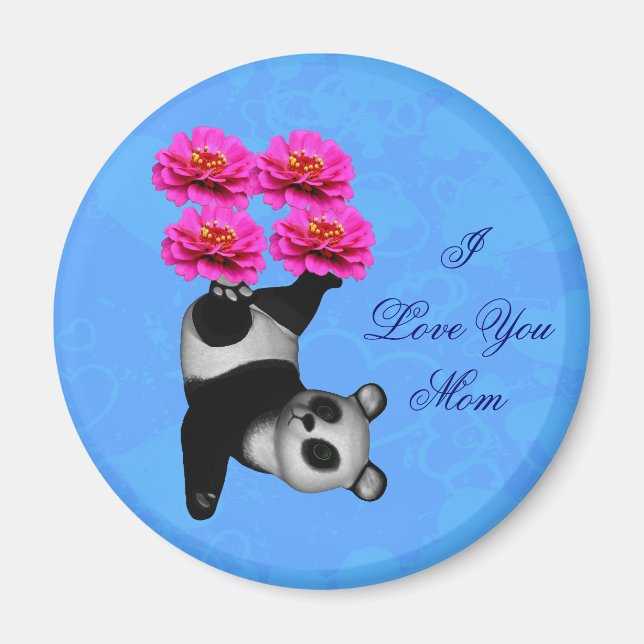 I Love You Mom Juggling Panda  Magnet (Framsidan)