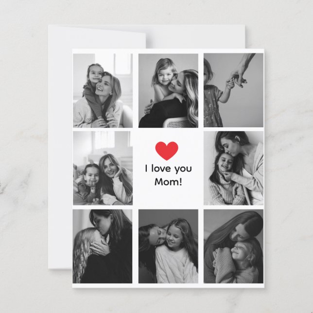 I Love You Mom Photo Collage Card (Framsida)