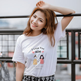 I Love You Mom T-Shirt.Cute Mother's Day Gift T Shirt