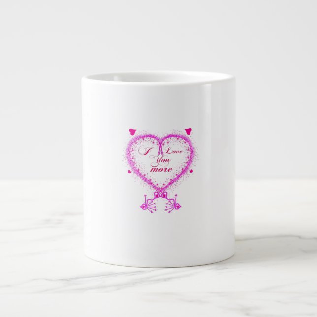 I Love You More Classic Romantic Design  Jumbo Mugg (Framsidan)
