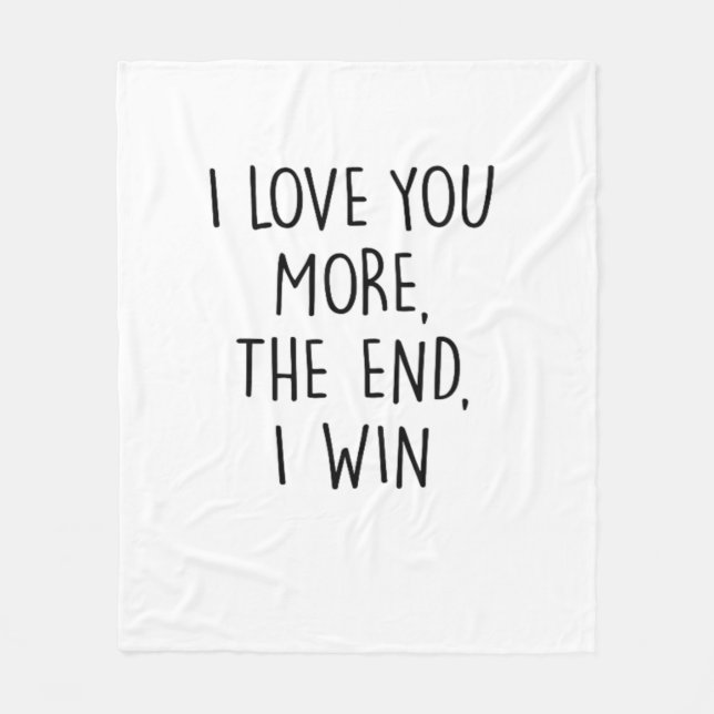 I Love You More Contemporary Typography  Fleecefilt (Framsidan)