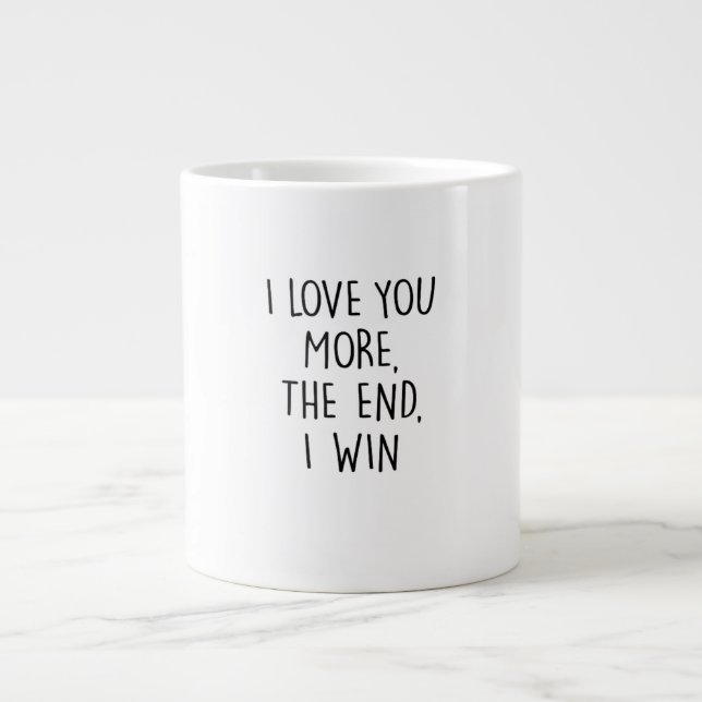 I Love You More Contemporary Typography  Jumbo Mugg (Framsidan)