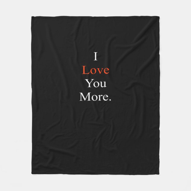 I Love You More Minimal Design  Fleecefilt (Framsidan)