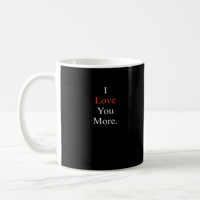 I Love You More Minimal Design  Kaffemugg (Vänster)
