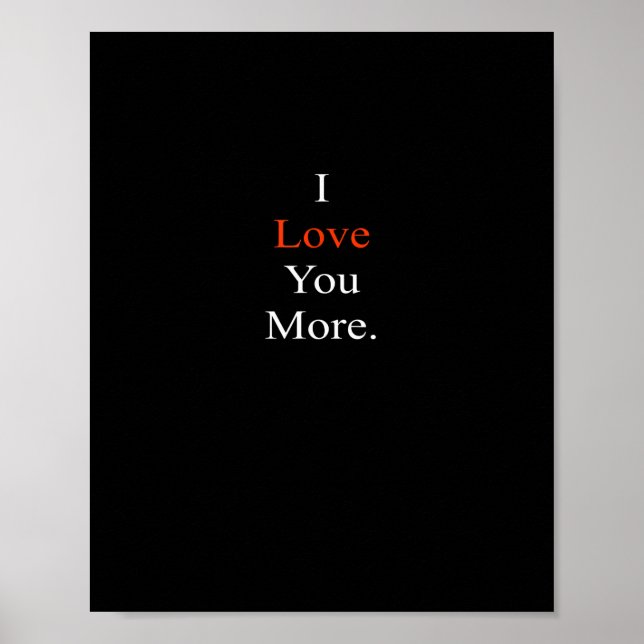 I Love You More Minimal Design  Poster (Framsidan)