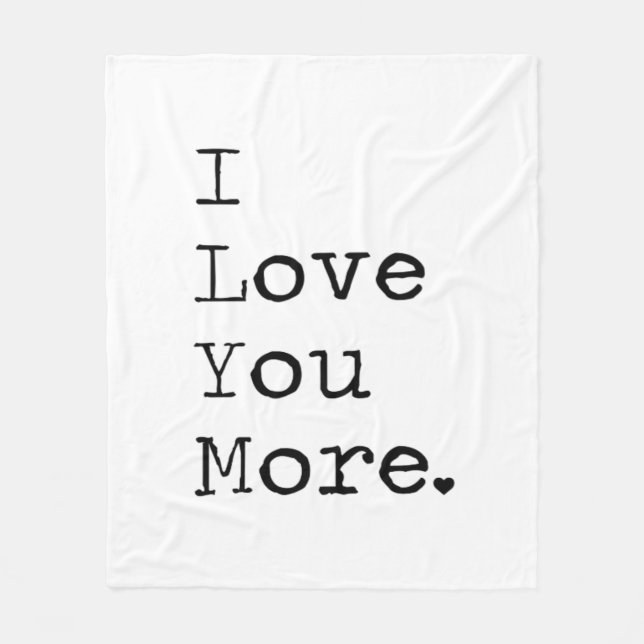 I Love You More Minimal Love Design  Fleecefilt (Framsidan)