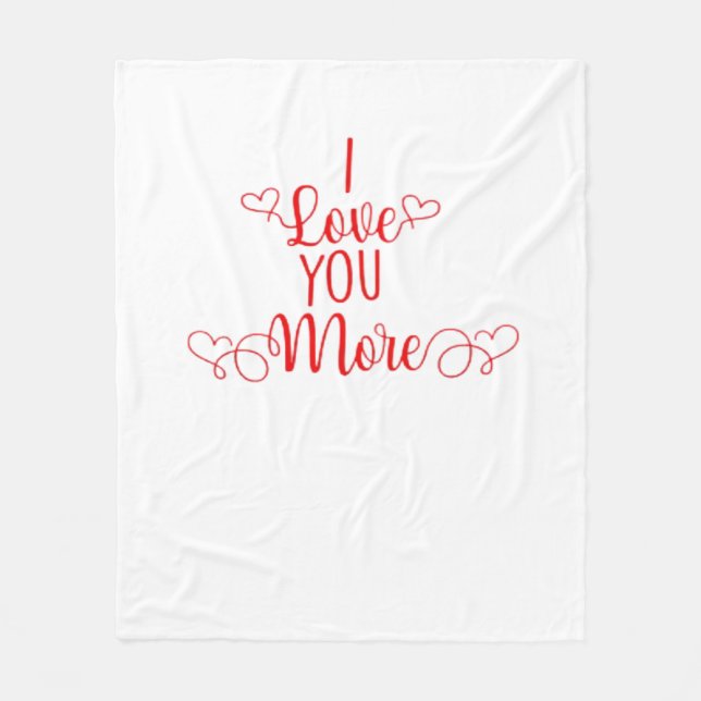 I Love You More Minimal Romantic Style  Fleecefilt (Framsidan)