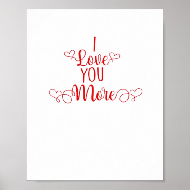 I Love You More Minimal Romantic Style  Poster (Framsidan)
