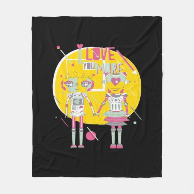 I Love You More Modern Aesthetic  Fleecefilt (Framsidan)