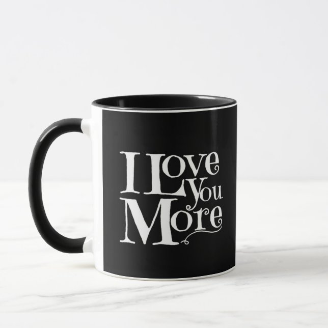 I Love You More Sweet Romantic Design  Mugg (Vänster)