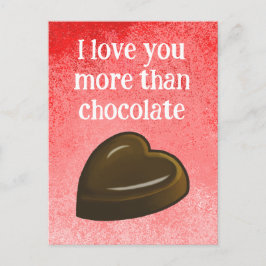 I love you more than chocolate helg vykort