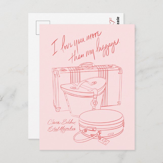 "I love you more than my luggage" Postcards Vykort (Fram/baksida)