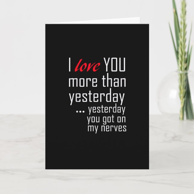 I Love You More Than Yesterday Romantic Design  Kort (Framsida)