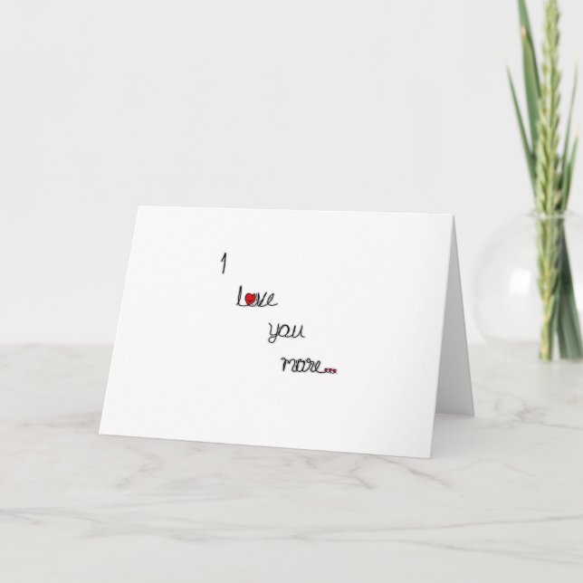 I Love You More With Red Hearts Romantic Design  Kort (Framsida)