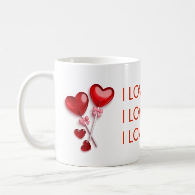 I Love You Mug – Romantic Valentine's Day Gift Kaffemugg (Vänster)