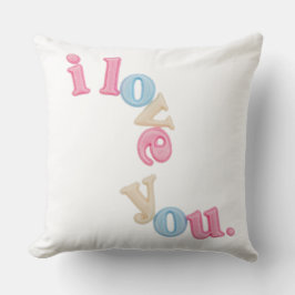 "i love you" Patch Art Pillow | Aesthetic Home Dec Kudde