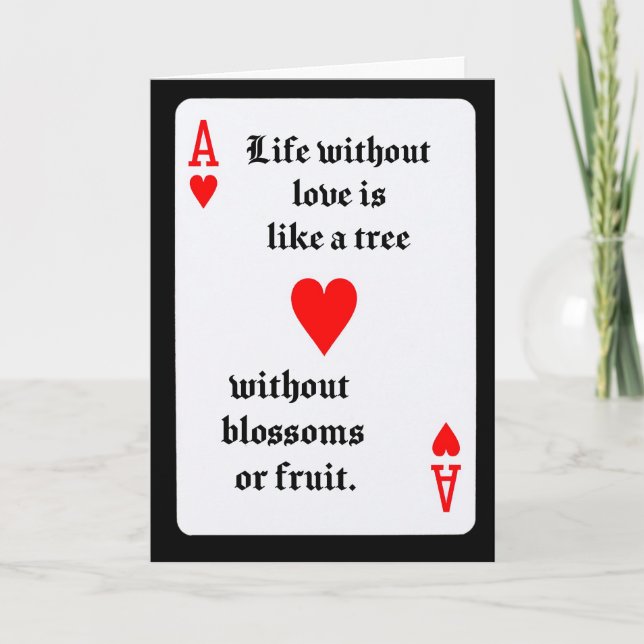 I LOVE YOU PLAYING CARD -- Greeting Card Kort (Framsida)