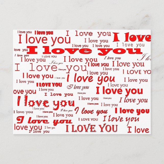 I love you postcard vykort (Framsida)