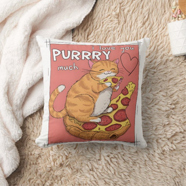I Love You Purrry Much Funny Cat Lover Gift  Kudde (Filt)