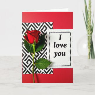 I Love You Red Rose Maze Card Kort