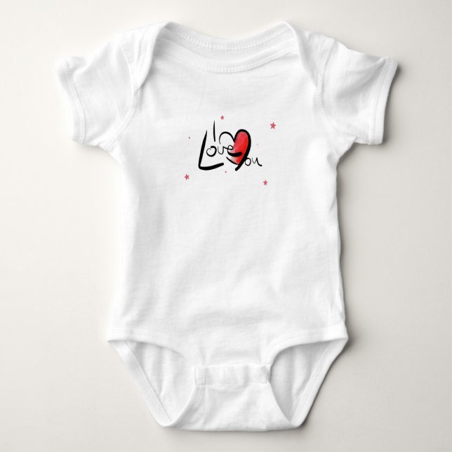 I Love You Romantic Heart Art T Shirt (Framsida)