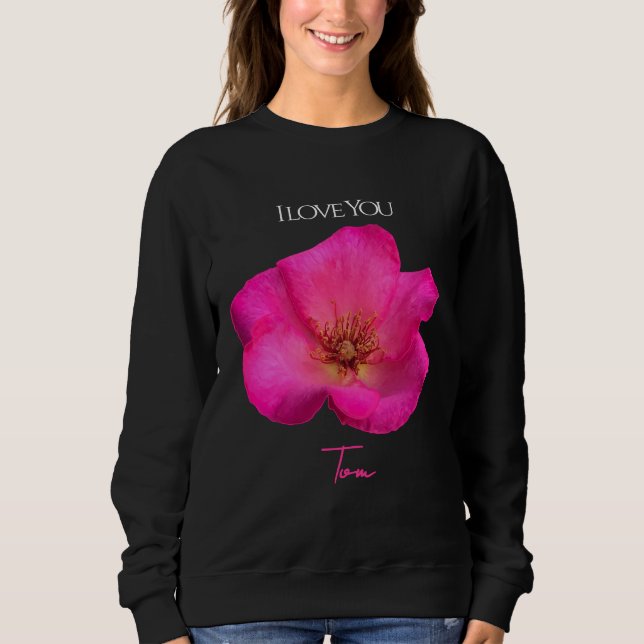 I Love You - Rose -Valentines Personalized   T Shirt (Framsida)