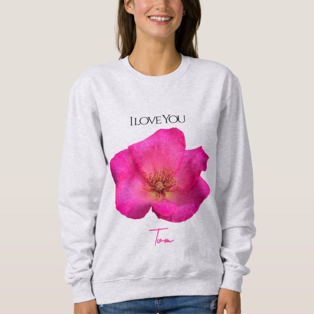 I Love You - Rose -Valentines Personalized   T Shirt (Framsida)